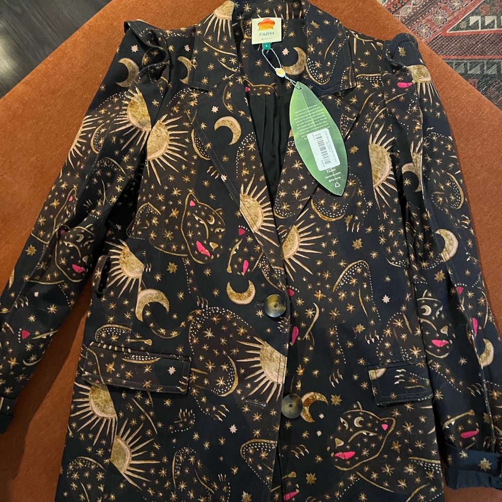 FARM Rio Black and Gold Celestial Blazer